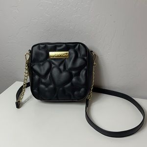 Betsey Johnson black quilted crossbody handbag